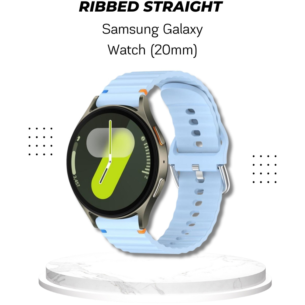 Ремінець BECOVER Ribbed Straight 20mm для Samsung Galaxy Watch 7 40/44mm /6/5/4/3 Lite Blue (714847) Сумісність за моделлю Samsung Galaxy Watch 5 40mm