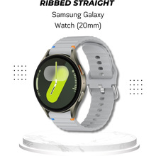 Ремешок BECOVER Ribbed Straight 20mm для Samsung Galaxy Watch 7 40/44mm /6/5/4/3 Lite Gray (714848)