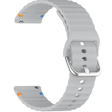 Ремешок BECOVER Ribbed Straight 20mm для Samsung Galaxy Watch 7 40/44mm /6/5/4/3 Lite Gray (714848)