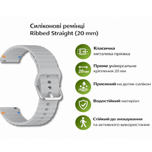 Ремешок BECOVER Ribbed Straight 20mm для Samsung Galaxy Watch 7 40/44mm /6/5/4/3 Lite Gray (714848)