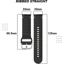 Ремінець BECOVER Ribbed Straight 20mm для Samsung Galaxy Watch 7 40/44mm /6/5/4/3 41mm Orange (714849)