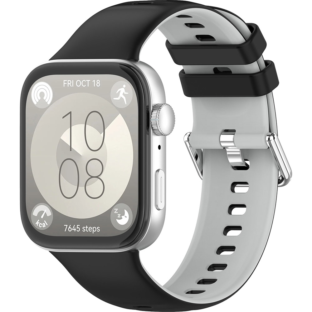 Ремінець ARMORSTANDART для Huawei Watch Fit 3/4/4 Pro Black Grey (ARM89072)