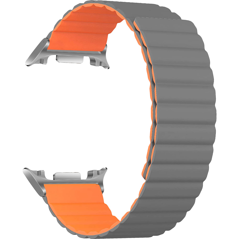 Ремінець ARMORSTANDART для Samsung Galaxy Watch 8/8 Classic Grey Orange Silver Connector