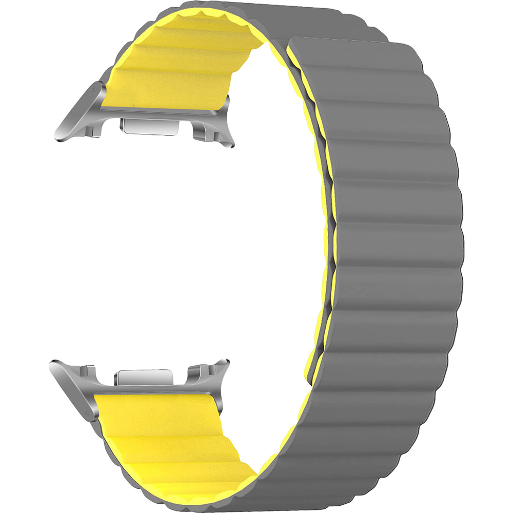 Ремінець ARMORSTANDART для Samsung Galaxy Watch 8/8 Classic Grey Yellow Silver Connector (ARM89079)