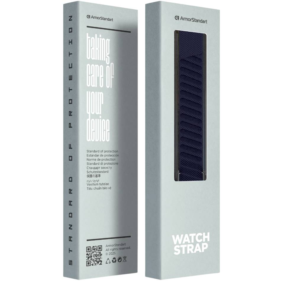 Ремінець ARMORSTANDART SuperKnit для Whoop 5.0/MG Dark Blue with Black (ARM90104) Матеріал нейлон