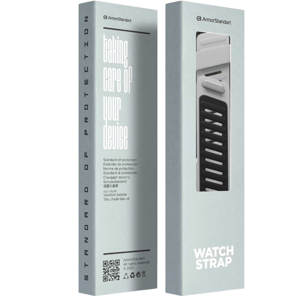 Ремінець ARMORSTANDART Silicone Tech для Whoop 5.0 / MG Grey with Silver (ARM90097) Матеріал силікон