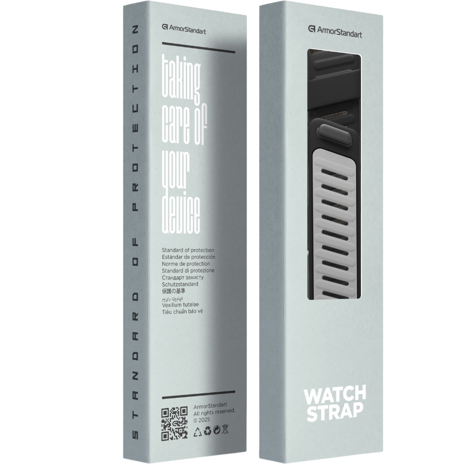 Ремінець ARMORSTANDART Silicone Tech для Whoop 5.0 / MG Black with Black (ARM90098) Матеріал силікон