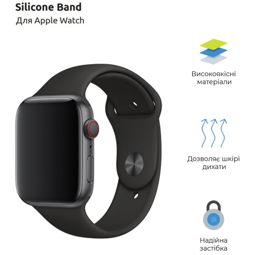 Ремешок ArmorStandart Sport Band (3 Straps) для Apple Watch 42/44/45/49mm Black (ARM49097) Совместимость Apple Watch 5 42mm/44mm, Apple Watch 3 42mm/44mm, Apple Watch SE 2022 44mm, Apple Watch SE 2020 42mm/44mm, Apple Watch 6 42mm/44mm, Apple Watch 4 42mm/44mm, Apple Watch 8 45mm, Apple Watch 7 45mm, Apple Watch Ultra 49mm