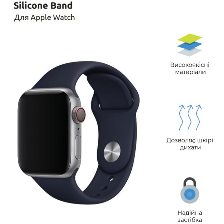 Ремінець ArmorStandart Sport Band (3 Straps) для Apple Watch 42/44/45/49mm Dark Blue (ARM49070) Сумісність Apple Watch 5 42mm/44mm, Apple Watch 3 42mm/44mm, Apple Watch SE 2022 44mm, Apple Watch SE 2020 42mm/44mm, Apple Watch 4 42mm/44mm, Apple Watch 4 42mm/44mm 45mm, Apple Watch Ultra 49mm