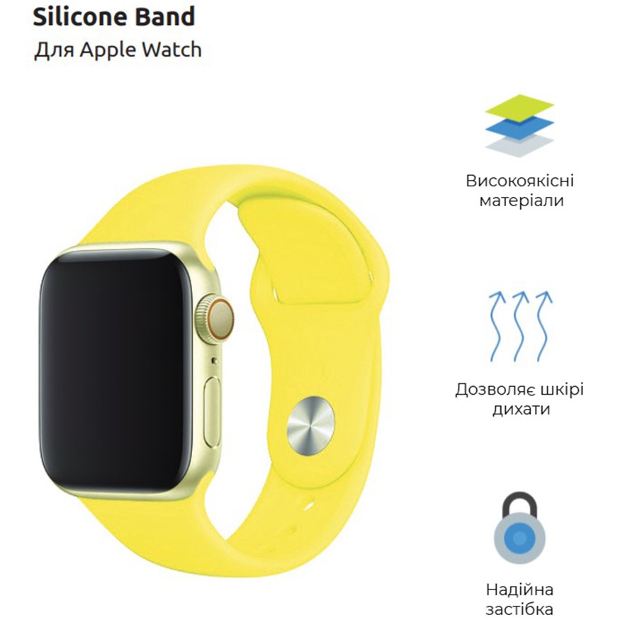 Ремінець ArmorStandart Sport Band (3 Straps) для Apple Watch 42/44/45/49mm Yellow (ARM49073) Сумісність Apple Watch 5 42mm/44mm, Apple Watch 3 42mm/44mm, Apple Watch SE 2022 44mm, Apple Watch SE 2020 42mm/44mm, Apple Watch 4 42mm/44mm, Apple Watch 4 42mm/44mm 45mm, Apple Watch Ultra 49mm