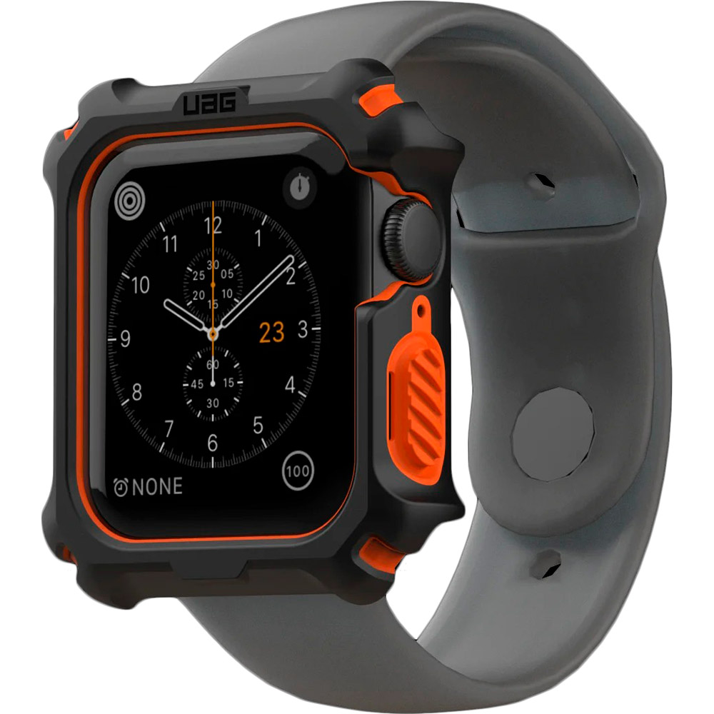 Чехол UAG Case для Apple Watch 44 Black/Orange (19148G114097) Материал термопластичный полиуретан 