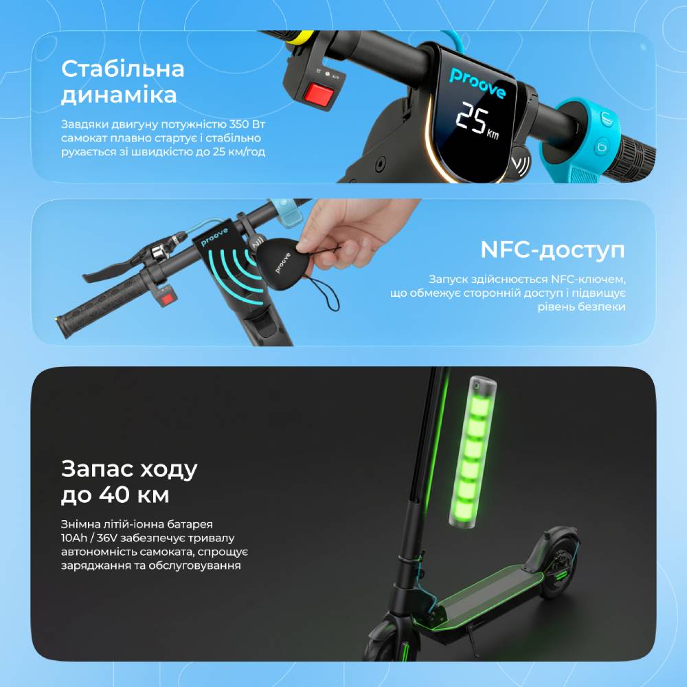 Внешний вид Электросамокат PROOVE Model X-City Pro 2 App 350W Black/Red (XCPN35025102)