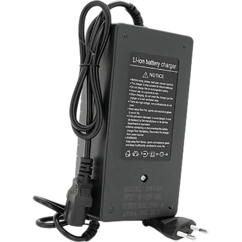 Зарядное устройство VOLTRONIC для аккумуляторов Li-ion 36V(42V) (YT-3640-42040-10S) Дополнительно Выходное напряжение: 36 В (42 В); Выходной ток: 4 А; Количество ячеек (S): 10; Разъем: 5,5 x 2,5 мм; Эффективность зарядки: &gt; 90%; Тип аккумулятора: Li-ion; Защита: от короткого замыкания, перенапряжения, перегрузки по току, перегрева