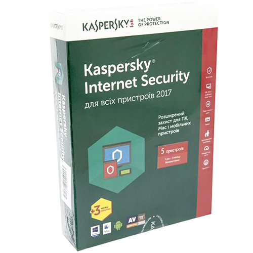 Антивірус Kaspersky Internet Security 2017 Eastern Europe 5 ПК 1 рік + 3 міс Box (KL1941OBEFS_2017)