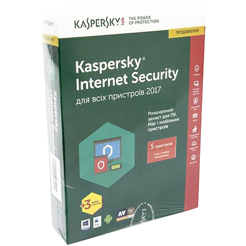 Антивирус Kaspersky Internet Security 2017 Eastern Europe 5 ПК 1 год + 3 мес Renewal Box (KL1941OBEFR_2017)