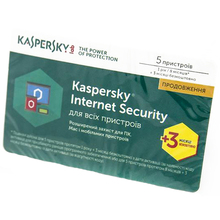 Антивірус Kaspersky Internet Security 2017 Eastern Europe 5 ПК 1 рік + 3 міс Renewal Card (KL1941OOEFR_2017)