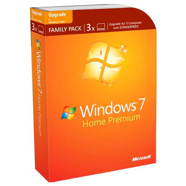 MICROSOFT Windows 7 Home Prem Russian VUP DVD, Family Pack