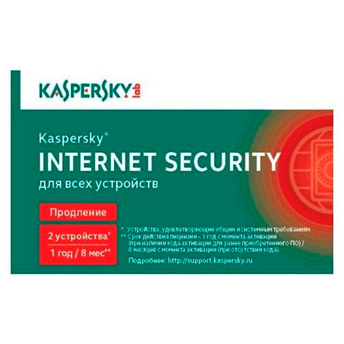 Антивирус Kaspersky Internet Security 2016 1+1 ПК 1 год Renewal Card (продление) KL1941OOAFR16