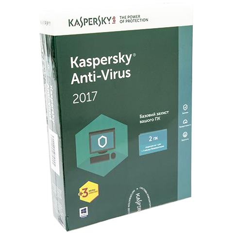 Антивирус Kaspersky Anti-Virus 2017 Eastern Europe 2 ПК 1 год + 3 мес Base Box (KL1171OBBFS)