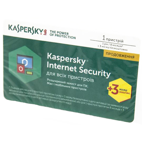 Антивірус Kaspersky Internet Security 2017 Eastern Europe 1 ПК 1 рік + 3 міс Renewal Card (KL1941OOAFR_2017)