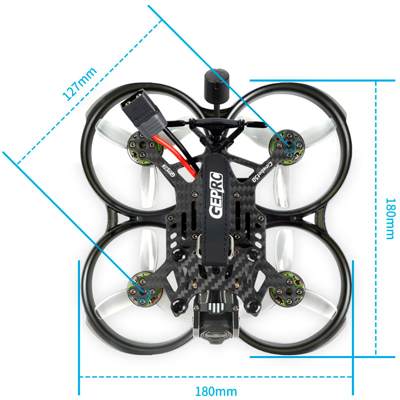 Квадрокоптер GEPRC FPV Cinebot30 HD O3 6SELRS2.4 (GP105705) Комплектація 2 x HQProp T76MM; 1 x ремінець для акумулятора M15 х 200 мм; 1 x ремінець для акумулятора M15 х 220 мм; 2 силіконові накладки для акумулятора; 1 x набір гвинтів; 1х набір викруток; 1 x гола основа камери GP; 1 x набір гвинтів; 1х набір викруток