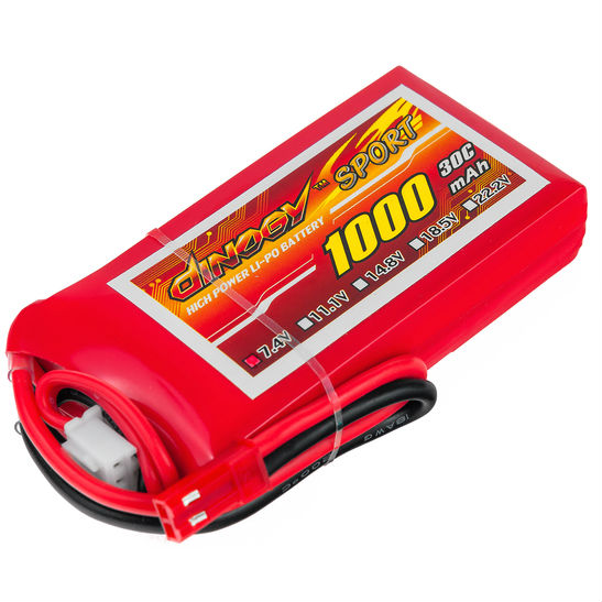 

Аккумулятор DINOGY Li-Pol 1000mAh 7.4V 2S 30C JST (DLC-2S1000D-JST), Li-Pol 1000mAh 7.4V 2S 30C 14x35x68мм JST