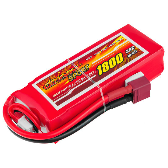 Аккумулятор DINOGY Li-Pol 1800mAh 11.1V 3S 30C T-Plug (DLC-3S1800D-T) Аккумулятор DINOGY Li-Pol 1800mAh 11.1V 3S 30C T-Plug (DLC-3S1800D-T)