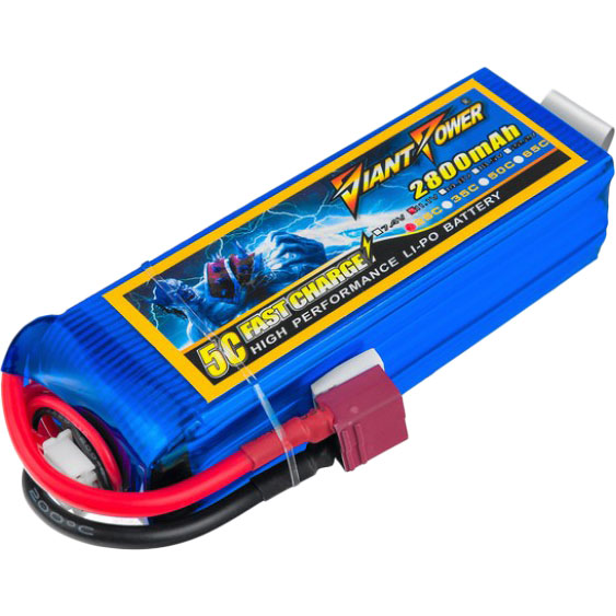 

Аккумулятор DINOGY Li-Pol 2800mAh 11.1V 3S 25C T-Plug (DLC-3S2800C-T), Li-Pol 2800mAh 11.1V 3S 25C 28x35x104мм T-Plug