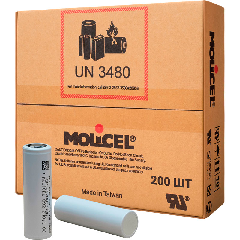 Акумулятор Molicel INR21700-P42A 4200mAh - 45A Ємність 4200