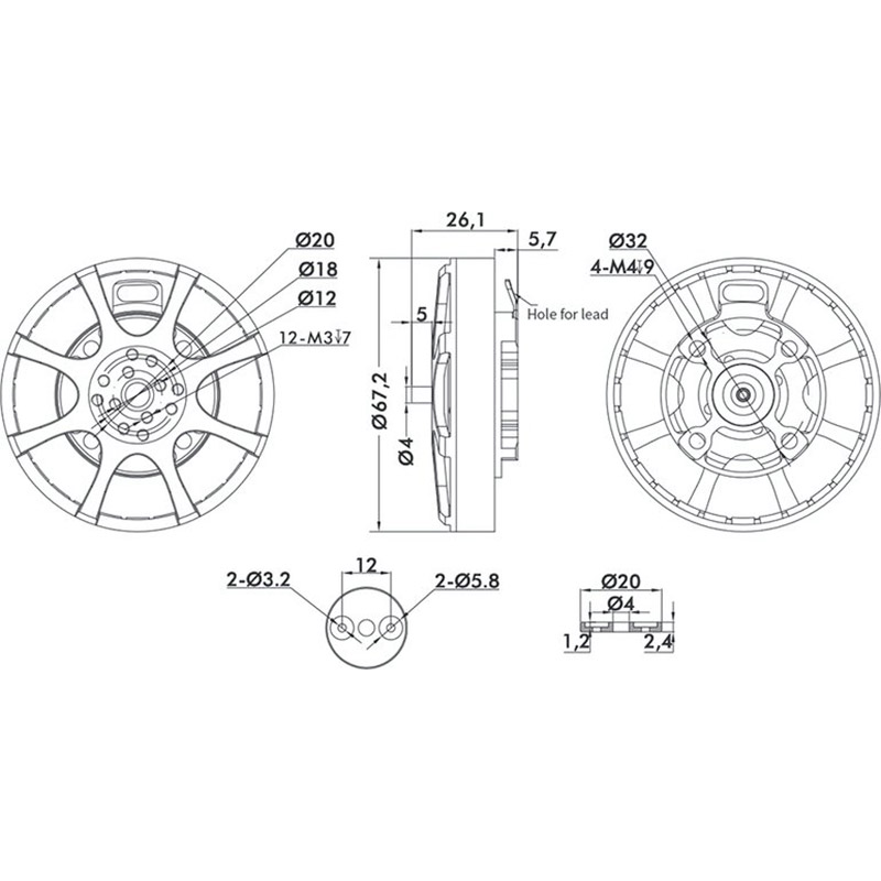 Зовнішній вигляд Мотор T-MOTOR MN6007IIKV160-ALPHA60A HV-CW-G-28
