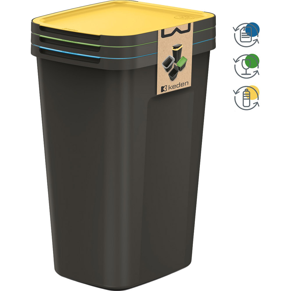 Комплект мусорных контейнеров KEDEN BY PROSPERPLAST Compacta Q Plus Black (NSDK50S3-S411) Вес 4.3