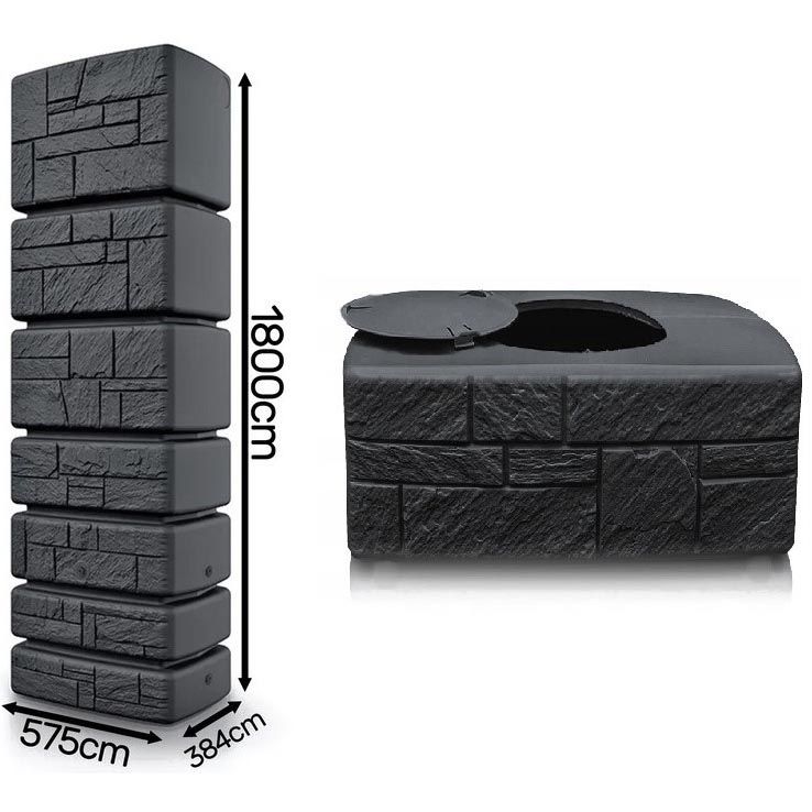 Ємність для збирання дощової води PROSPERPLAST Tower Stone 350 л (IDTST350-S433) Глибина 38.4