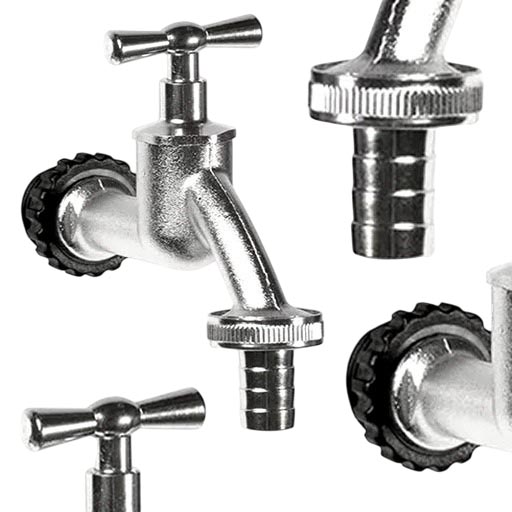 Кран для ємності для дощової води PROSPERPLAST TAP silvery (ITAP3-B68M) Висота 11