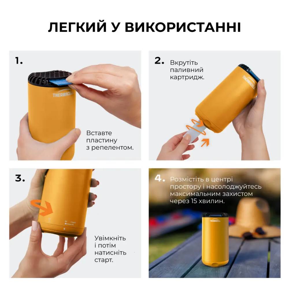 Устройство от комаров THERMACELL Patio Shield Mosquito Repeller MR-PS Citrus (PS1-CITRUS) Вес 0.27