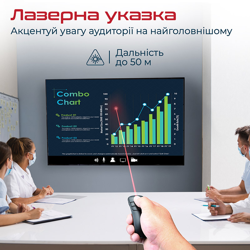 Презентер PROMATE propointer.black Совместимость Windows, macOS 