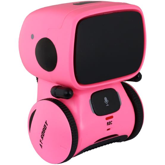 Интерактивный робот AT-ROBOT Pink (AT001-04-UKR) Дополнительно реагирует на голос; сенсорное управление; записывает и воспроизводит фразы; танцует и воспроизводит музыку; настройка громкости