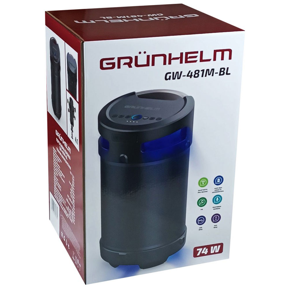 Заказать Портативная акустика GRUNHELM GW-481M-BL Black (115783)