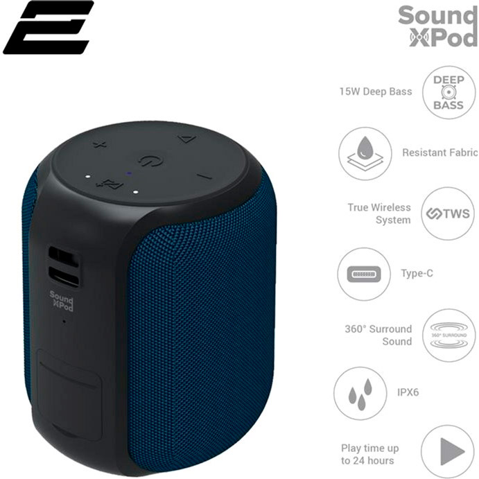 Портативна акустика 2E SoundXPod TWS Blue (2E-BSSXPWBL) Тип портативна акустика