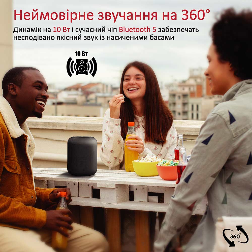 Портативная акустика PROMATE Boom-10 Black (boom-10.black) Формат 1.0