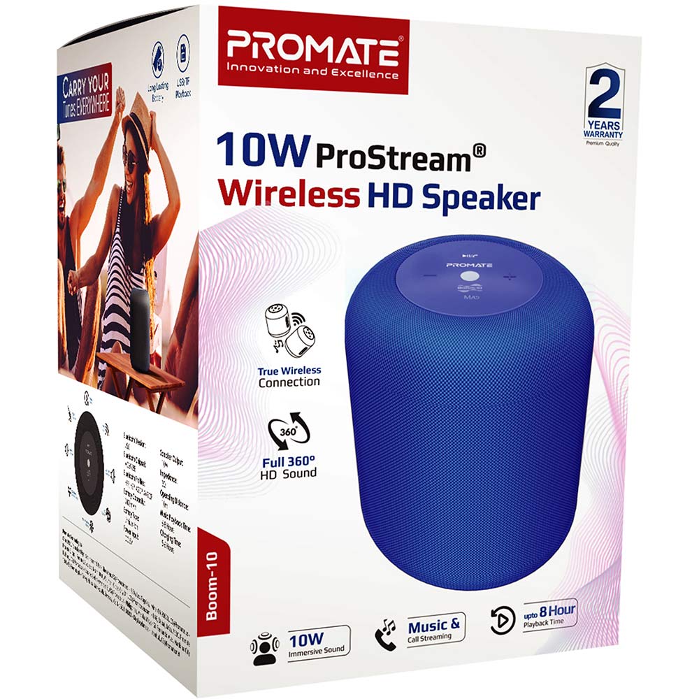 Портативная акустика PROMATE Boom-10 Blue (boom-10.blue) Тип портативная акустика