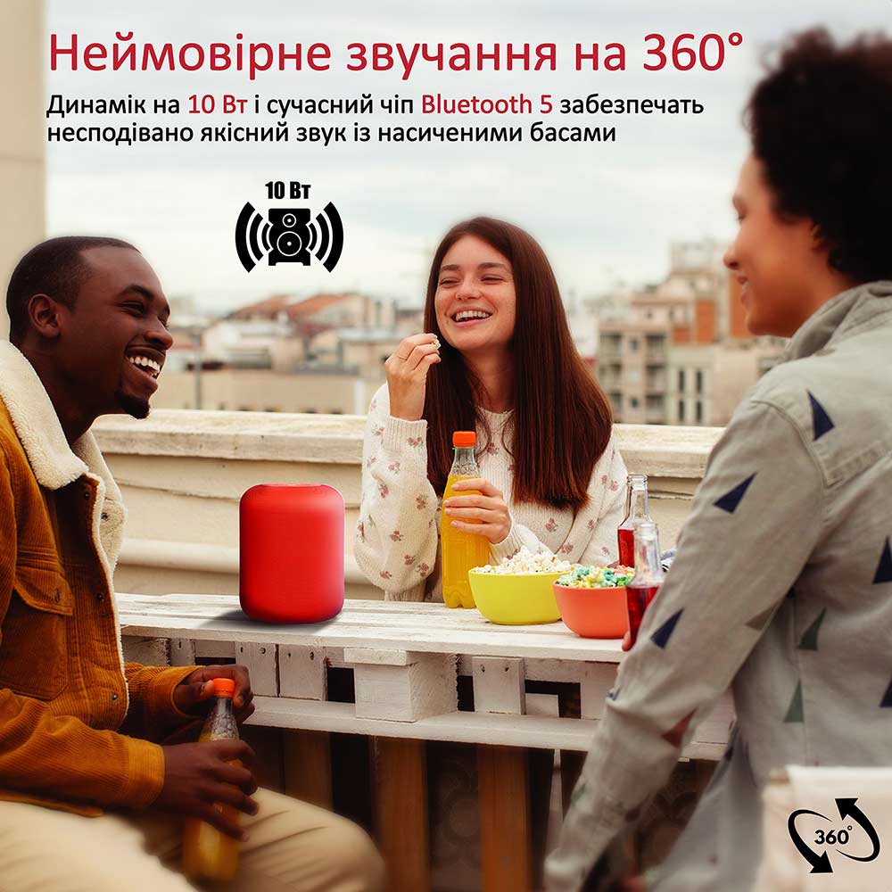 Портативная акустика PROMATE Boom-10 Red (boom-10.red) Формат 1.0