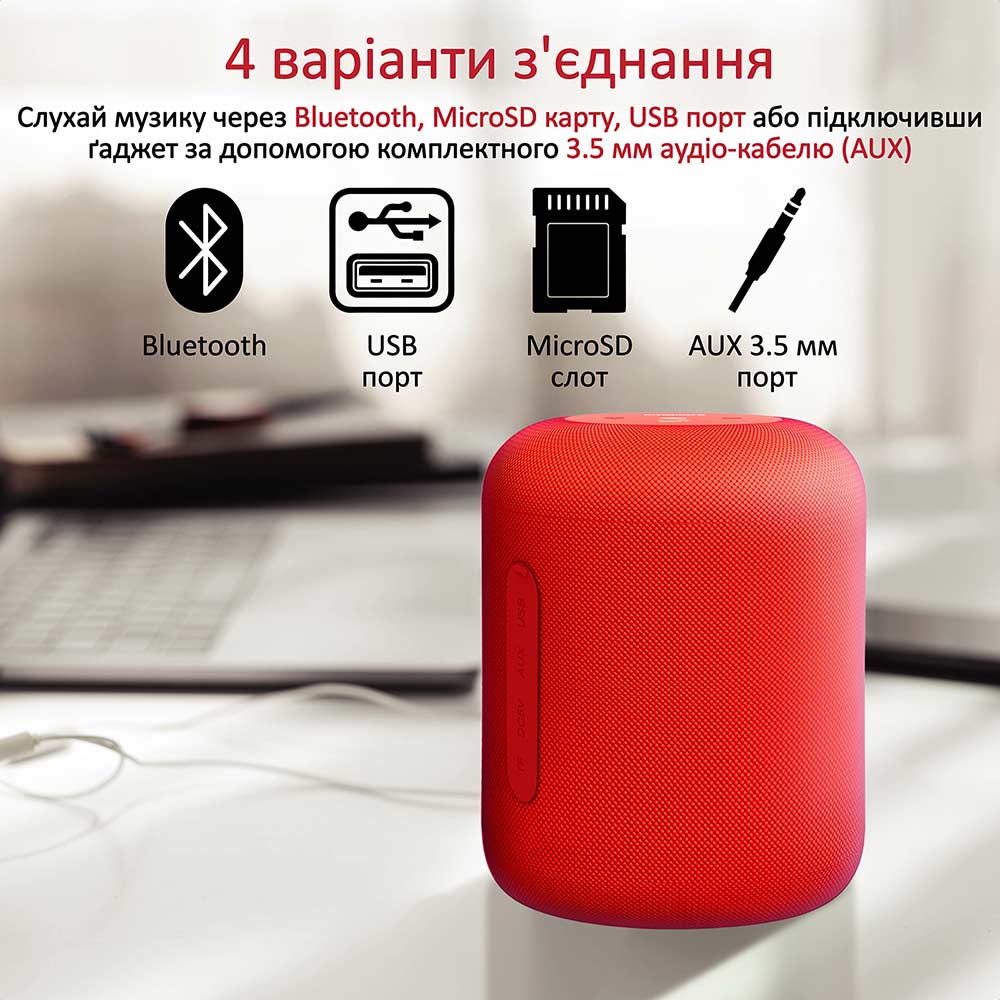 Внешний вид Портативная акустика PROMATE Boom-10 Red (boom-10.red)