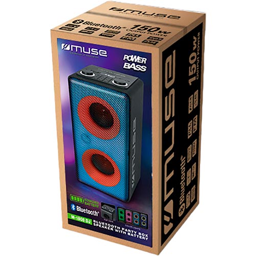 Зовнішній вигляд Портативна акустика MUSE PARTY BOX M-1808 DJ