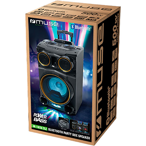 Зовнішній вигляд Портативна акустика MUSE PARTY BOX із ручкою M-1938 DJ
