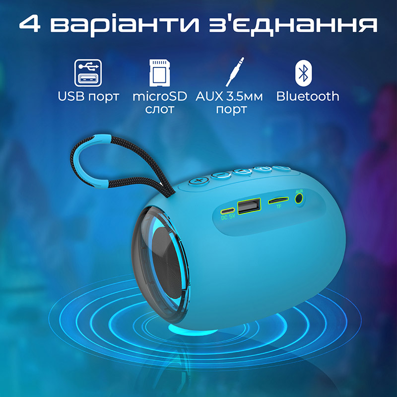 Портативная акустика PROMATE ccapsule-3.blue Частотный диапазон 70 - 18000