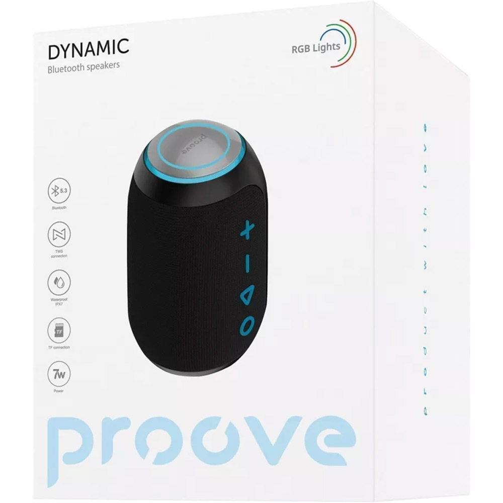 Портативна акустика PROOVE Dynamic 7W Black (55829) Формат 1.0