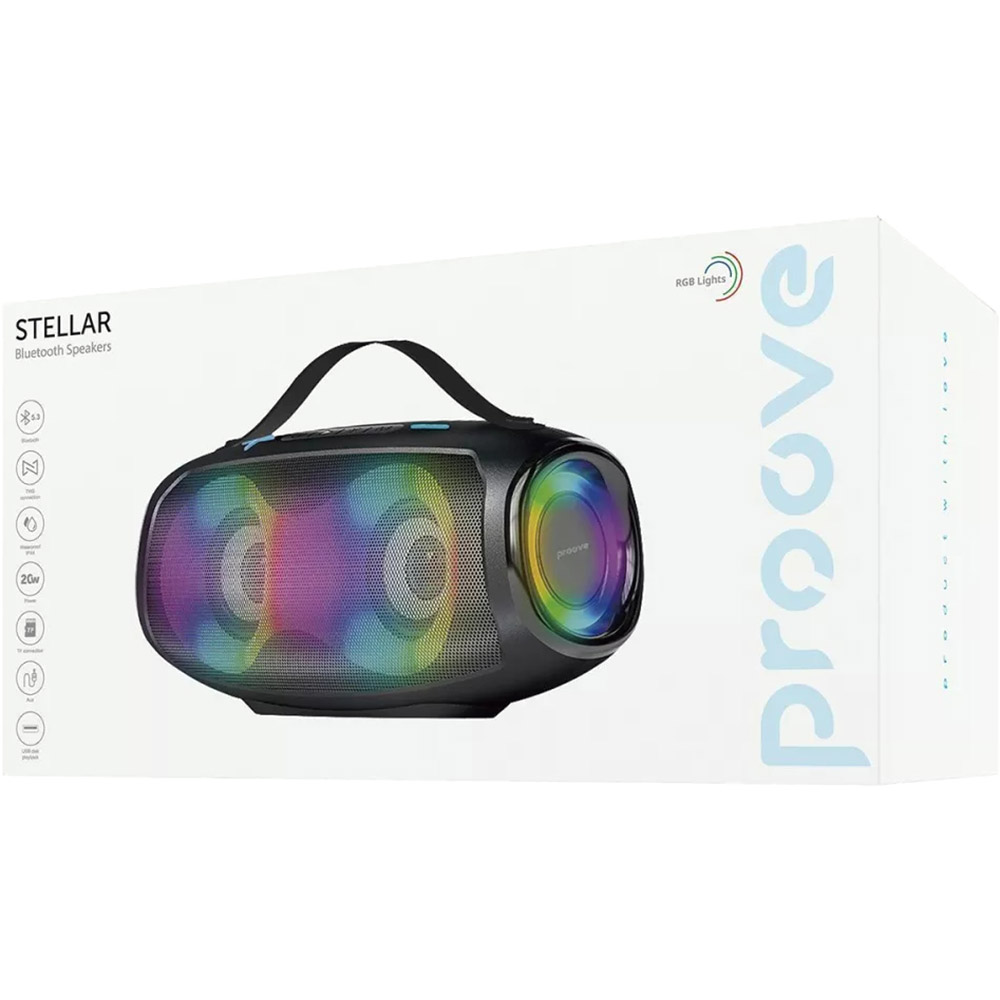 Портативная акустика PROOVE Stellar 20W Black (55834) Мощность 20