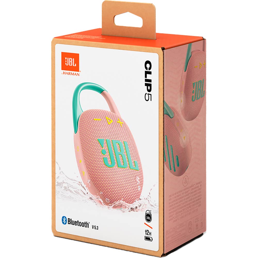 Замовити Портативна акустика JBL Clip 5 Pink (JBLCLIP5PINK)