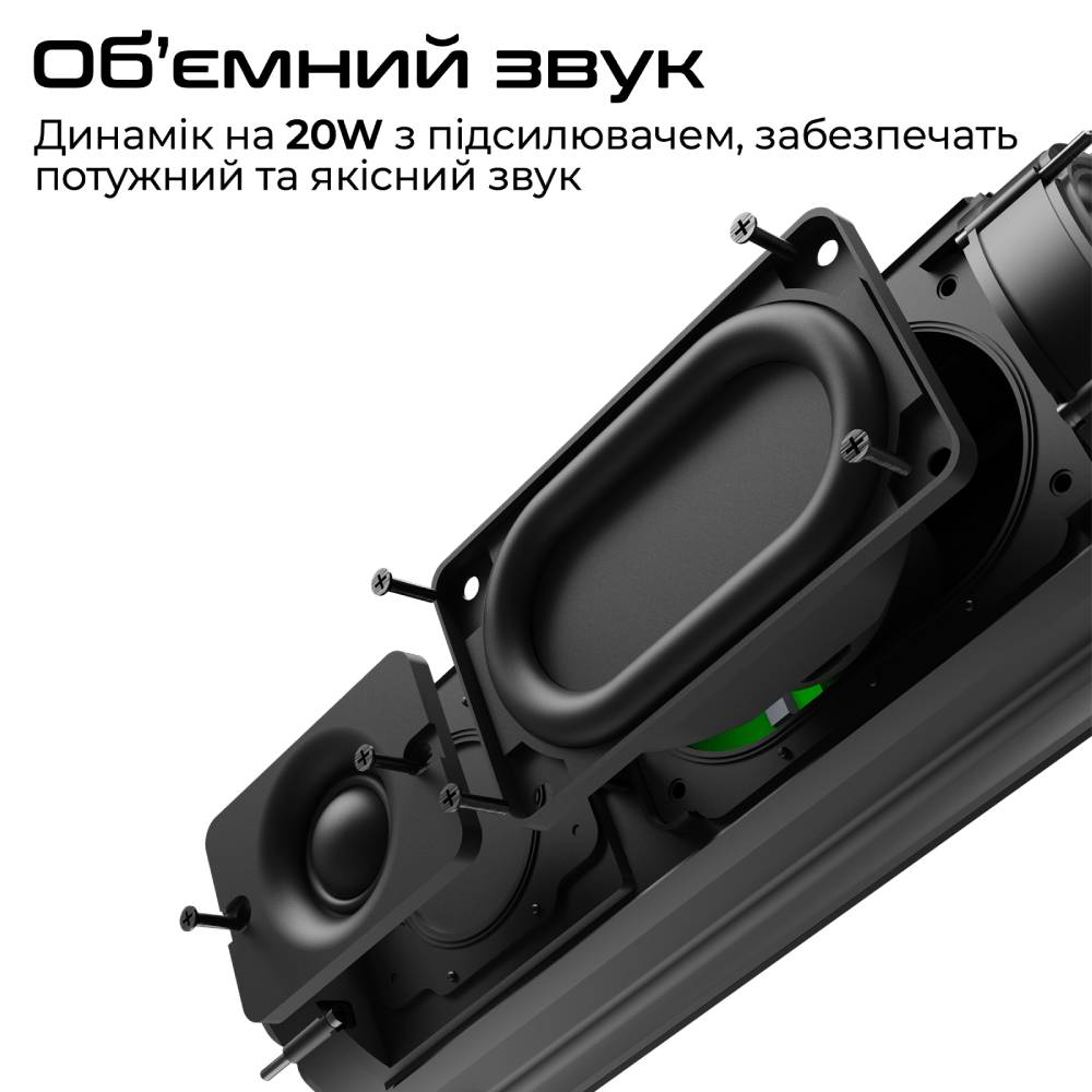 Портативна акустика HIFUTURE Alpha 20W Black (alpha.black) Додатково Вологозахист IPX7; Опір: 4 Ом; Час у режимі очікування: 300 днів; Вбудований еквалайзер: 2 режими; 