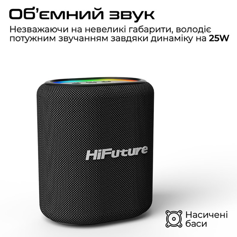 Портативна акустика HIFUTURE HiFuture Vocalist 100 Black (vocalist100.black) Додатково Опір: 4 Ом; З караоке